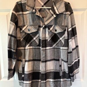 Plaid Button-Up Jacket